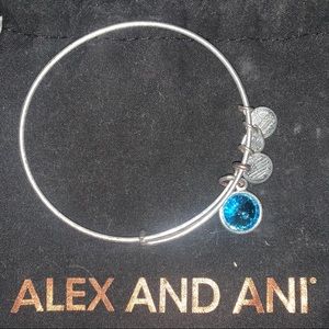 Alex and Ani Blue Zircon Swarovski Crystal Bracet